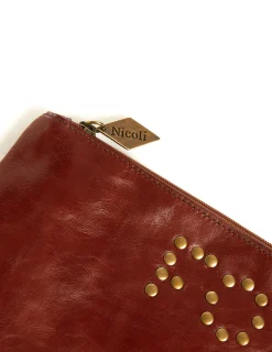 Nicoli Bags<BROWN PERSONALISED IPAD MINI CASE Negros