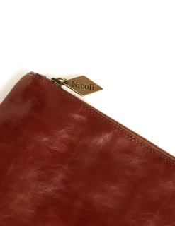 Nicoli Bags<BROWN PERSONALISED IPAD MINI CASE Negros