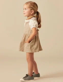 Nicoli Skirts<BROWN STRIPED PINAFORE DRESS Marrones