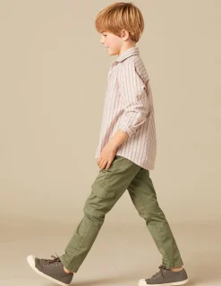 Nicoli Shirts<BROWN STRIPED SHIRT Marrones