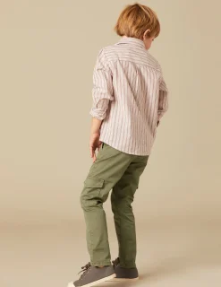 Nicoli Shirts<BROWN STRIPED SHIRT Marrones