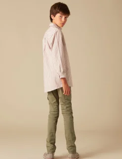 Nicoli Shirts<BROWN STRIPED SHIRT Marrones