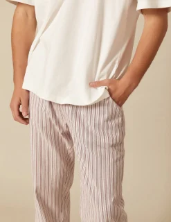 Nicoli Trousers<BROWN STRIPED TROUSERS Marrones