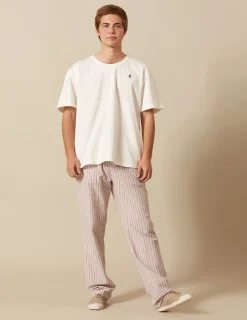 Nicoli Trousers<BROWN STRIPED TROUSERS Marrones