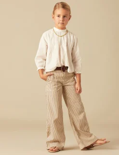 Nicoli Trousers<BROWN STRIPED TROUSERS Marrones