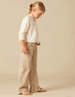 Nicoli Trousers<BROWN STRIPED TROUSERS Marrones
