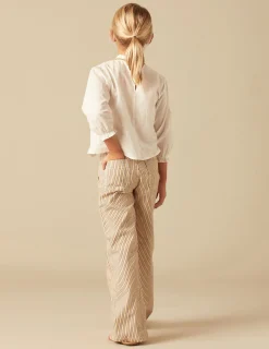 Nicoli Trousers<BROWN STRIPED TROUSERS Marrones