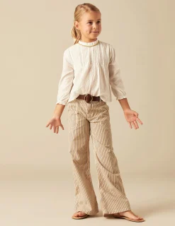 Nicoli Trousers<BROWN STRIPED TROUSERS Marrones