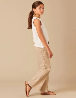 Nicoli Trousers<BROWN STRIPED TROUSERS Marrones