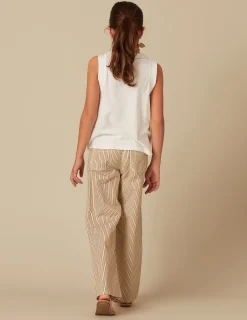 Nicoli Trousers<BROWN STRIPED TROUSERS Marrones