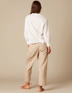 Nicoli Trousers<BROWN STRIPED TROUSERS Marrones