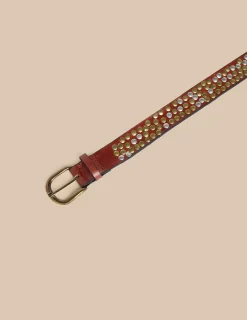 Nicoli Belts<BROWN STUDDED ROCK BELT Negros
