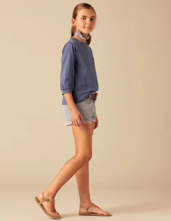 Nicoli T-shirts<DARK BLUE LONG-SLEEVED SHIRT Azules oscuros