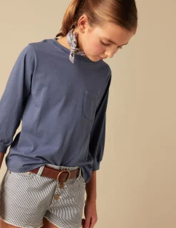 Nicoli T-shirts<DARK BLUE LONG-SLEEVED SHIRT Azules oscuros