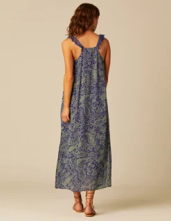 Nicoli Dresses<DARK BLUE PRINT DRESS Verdes