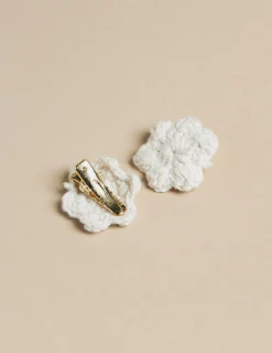 Nicoli Hair Accesories|Hair accessories<ECRU HAIR CLIPS Crudos