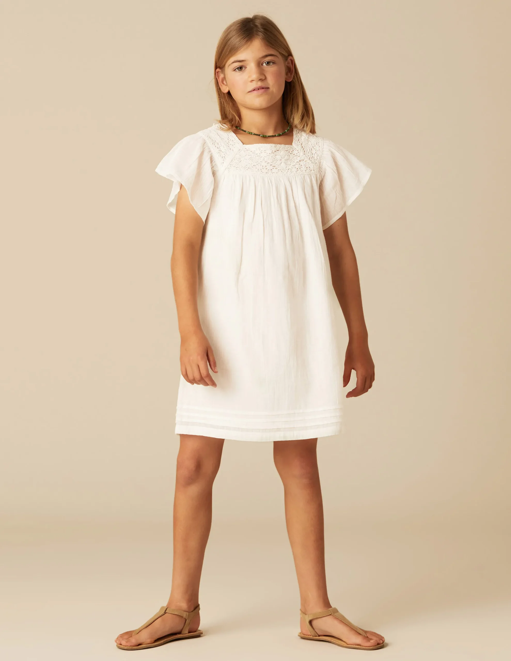 Nicoli Dresses<ECRU LACE DRESS Blancos