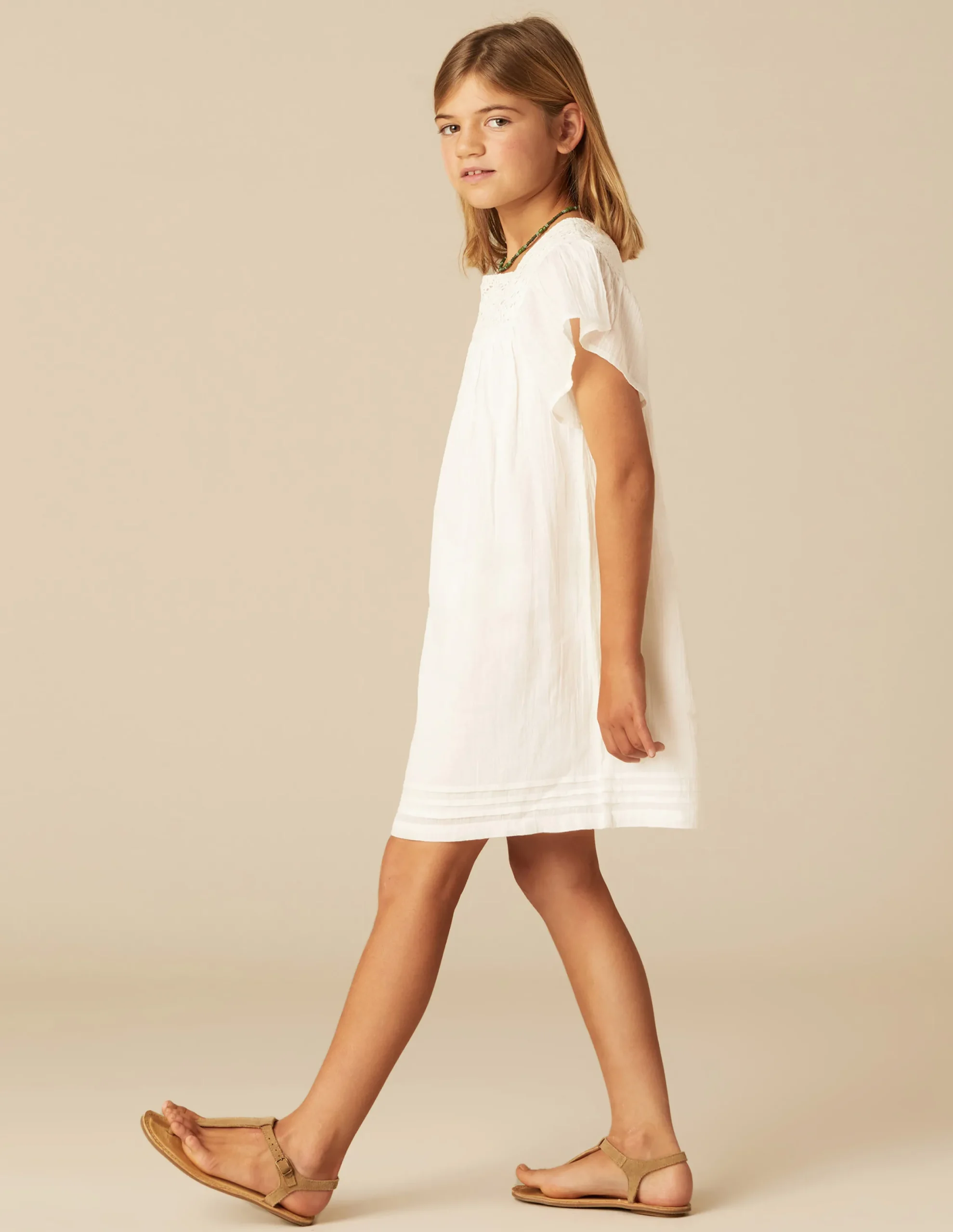 Nicoli Dresses<ECRU LACE DRESS Blancos
