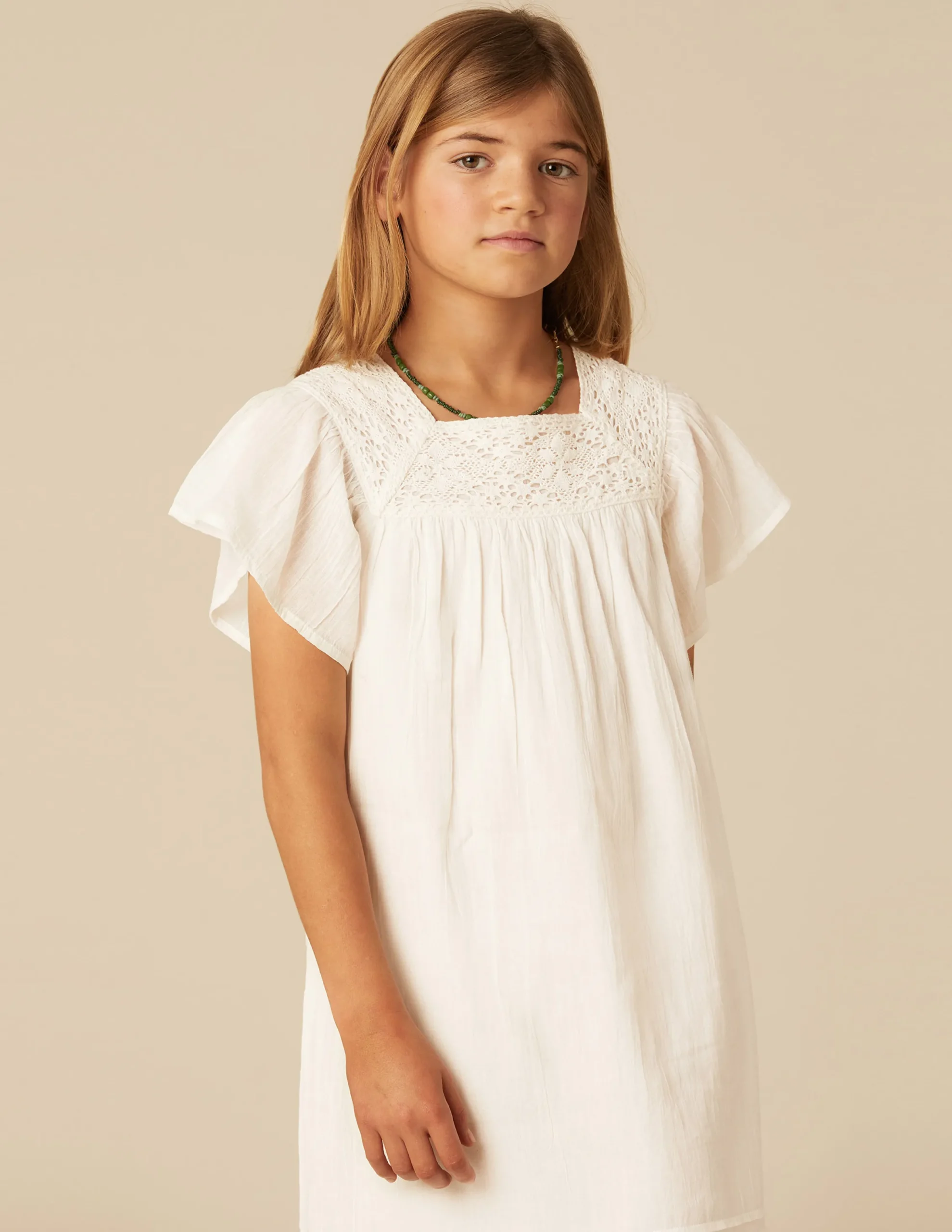 Nicoli Dresses<ECRU LACE DRESS Blancos