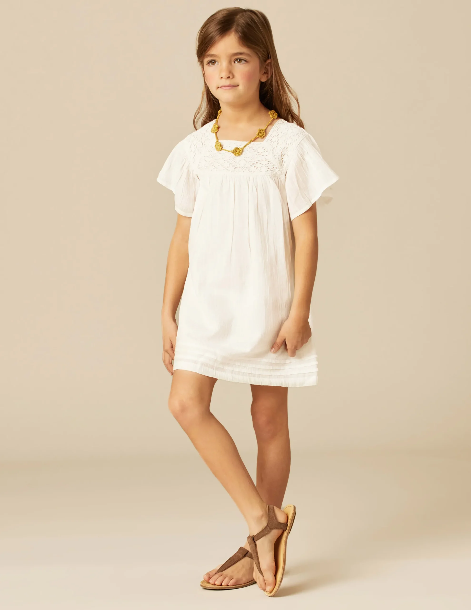 Nicoli Dresses<ECRU LACE DRESS Blancos