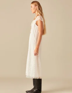 Nicoli Dresses<ECRU LACE DRESS Crudos