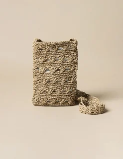 Nicoli Bags|Bags & Shoulder bags<ECRU RAFFIA CROSSBODY BAG Rosas