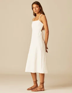 Nicoli Dresses<ECRY TEXTURED DRESS Crudos