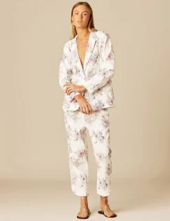 Nicoli Trousers<FLORAL TROUSERS Crudos