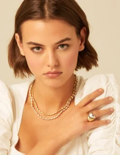 Nicoli Necklaces & Chokers<GOLD CURVED NECKLACE Metalizados