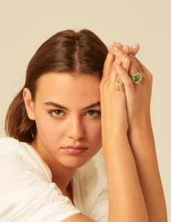 Nicoli Rings<GOLD MARBLE RING Dorados