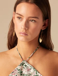 Nicoli Earrings<GOLD MOON EARRINGS Dorados