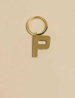 Nicoli Keychain|Keychain<GOLD "P" KEYCHAIN Dorados
