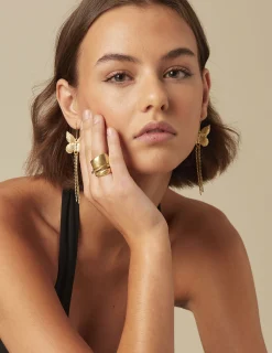 Nicoli Rings<GOLD ROLLED UP RING Dorados