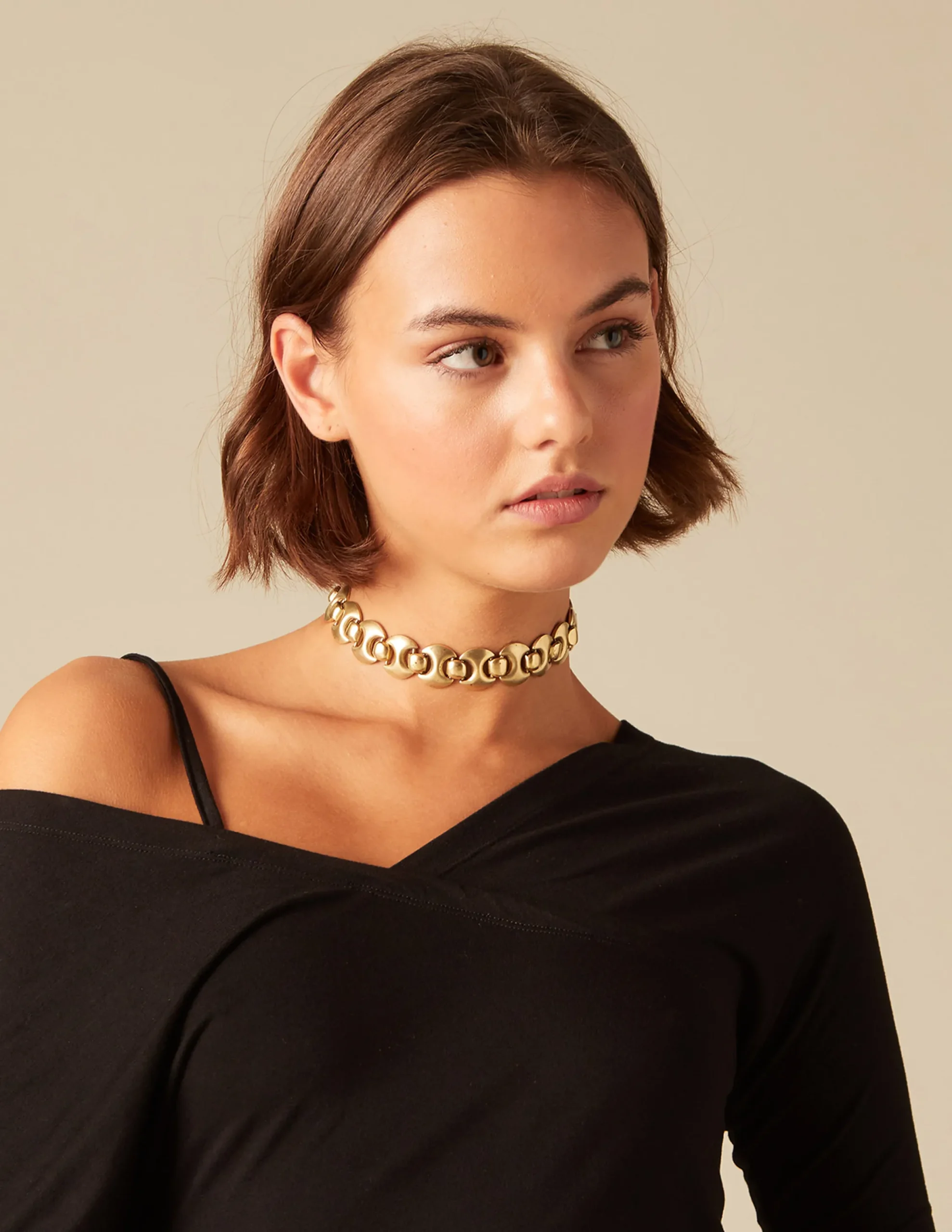 Nicoli Necklaces & Chokers<GOLD VINTAGE CHOKER Dorados