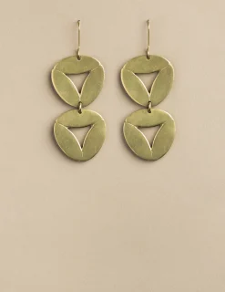 Nicoli Earrings<GOLDEN TRIANGLE EARRINGS Dorados