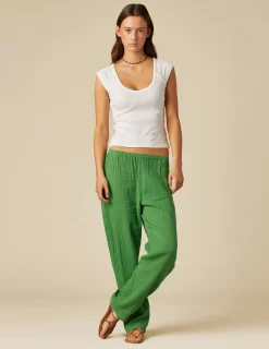 Nicoli Trousers<GREEN BEACH TROUSERS Verdes