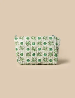 Nicoli Bags & Toiletry bags<GREEN BRANCH PRINT MAKE-UP BAG Verdes