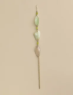 Nicoli Earrings<GREEN CHAIN CRYSTALS EARRING Verde pera