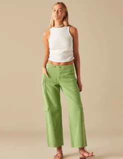 Nicoli Trousers|Denim<GREEN CROSSOVER TROUSERS Blancos