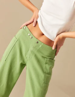 Nicoli Trousers|Denim<GREEN CROSSOVER TROUSERS Blancos