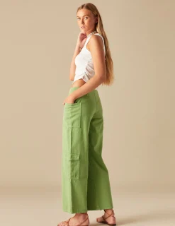Nicoli Trousers|Denim<GREEN CROSSOVER TROUSERS Blancos