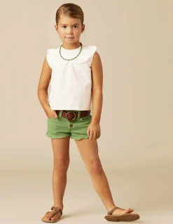 Nicoli Shorts|Denim<GREEN DENIM SHORTS Azules claros