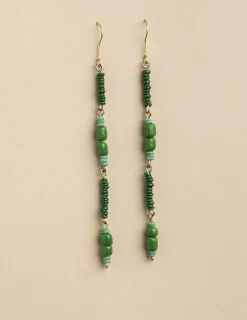 Nicoli Earrings<GREEN EARRINGS Verdes oscuros