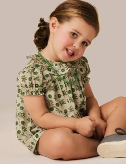 Nicoli Dresses<GREEN FLORAL DRESS Verdes