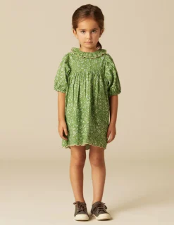 Nicoli Dresses<GREEN FLORAL DRESS Azules claros