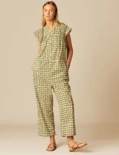 Nicoli Jumpsuits<GREEN FLORAL JUMPSUIT Verdes