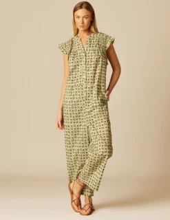 Nicoli Jumpsuits<GREEN FLORAL JUMPSUIT Verdes