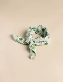 Nicoli Mini scarves|Neckerchiefs<GREEN FLORAL SCARF Verdes