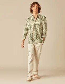 Nicoli Shirts<GREEN FLORAL SHIRT Verdes