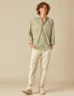 Nicoli Shirts<GREEN FLORAL SHIRT Verdes